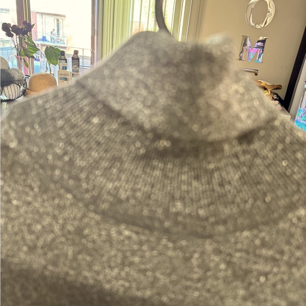 Gray Metallic Turtle Neck - image 2